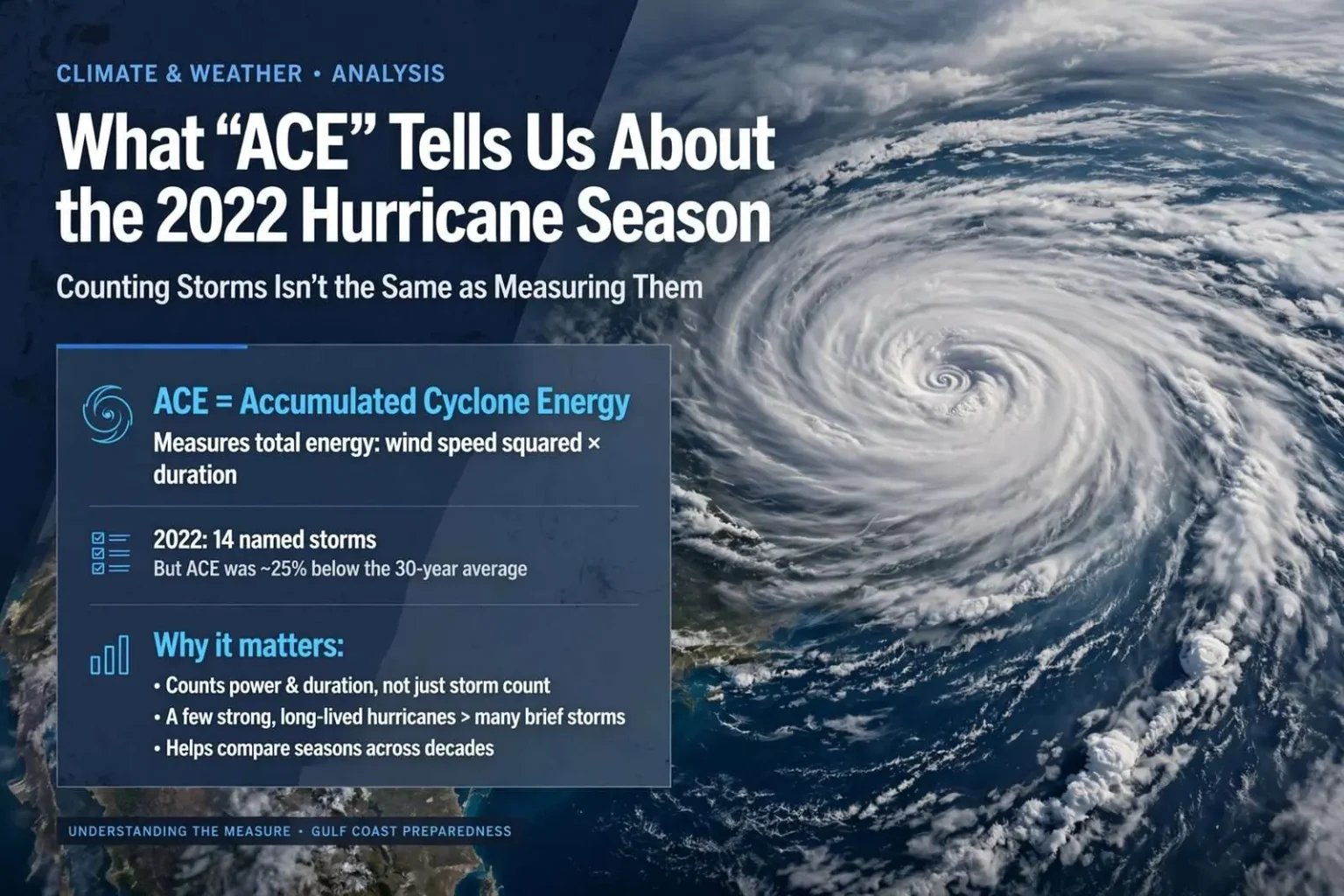 Illustration for the news story: What ‘ACE’ Tells Us About the 2022 Hurricane Season