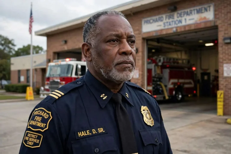 Illustration for the news story: Acting Prichard Fire Chief David Hale Sr. Steps Down, Stays On as District Chief
