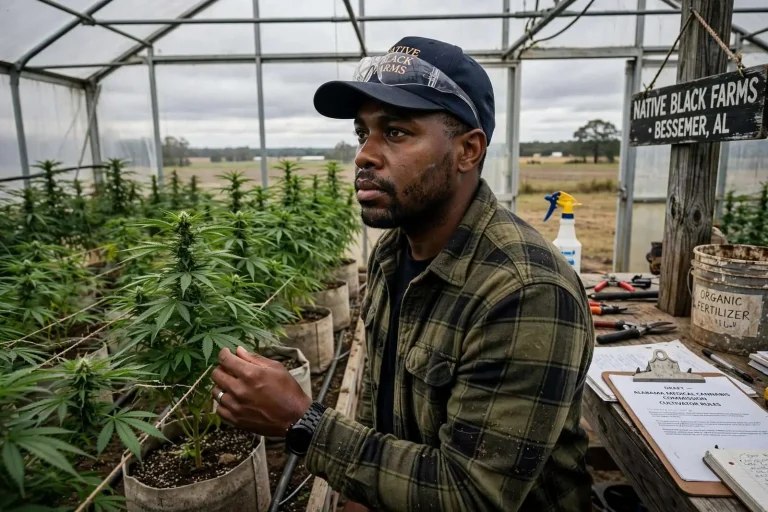 Illustration for the news story: Alabama Cannabis Farmers Seek a Fair Shot as State Drafts Medical Marijuana Rules