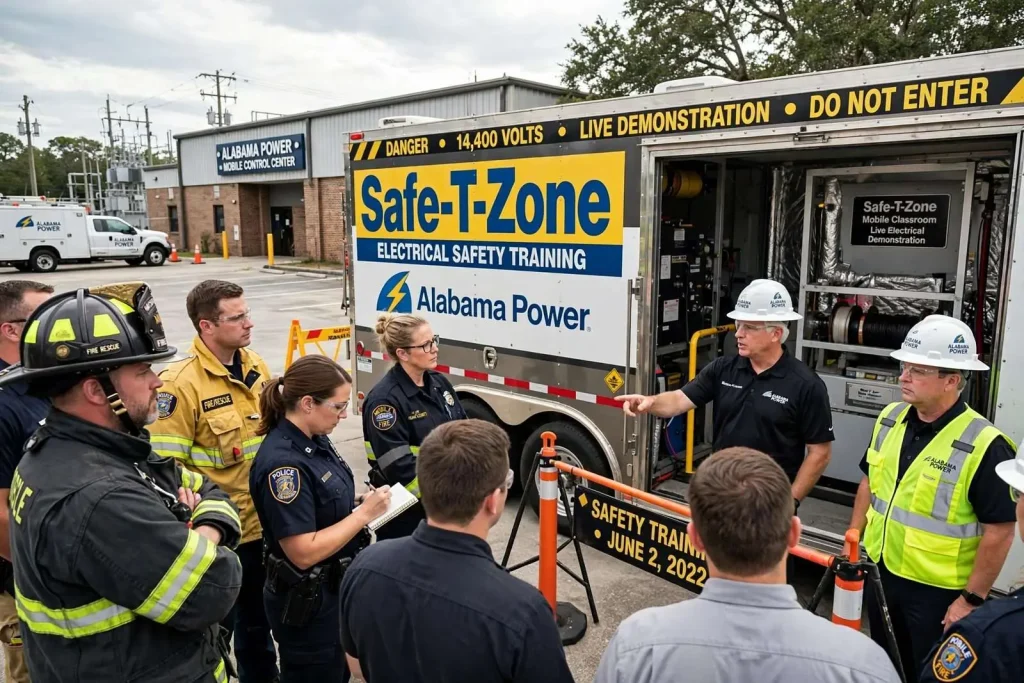 Illustration for the news story: Alabama Power Brings Back ‘Safe-T-Zone’ Electrical Safety Training for First Responders