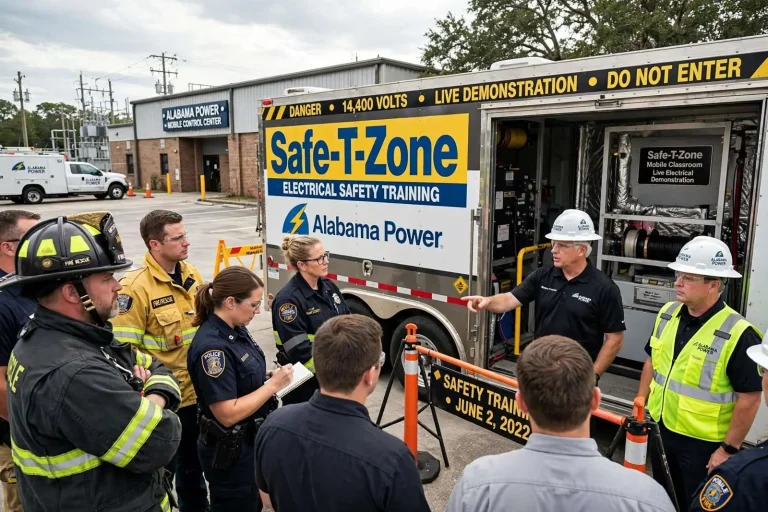 Illustration for the news story: Alabama Power Brings Back ‘Safe-T-Zone’ Electrical Safety Training for First Responders