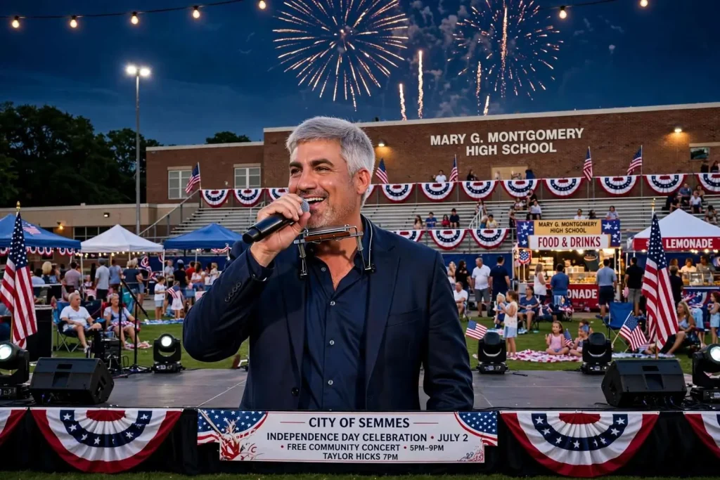 Illustration for the news story: American Idol Winner Taylor Hicks to Headline Semmes Independence Day Celebration