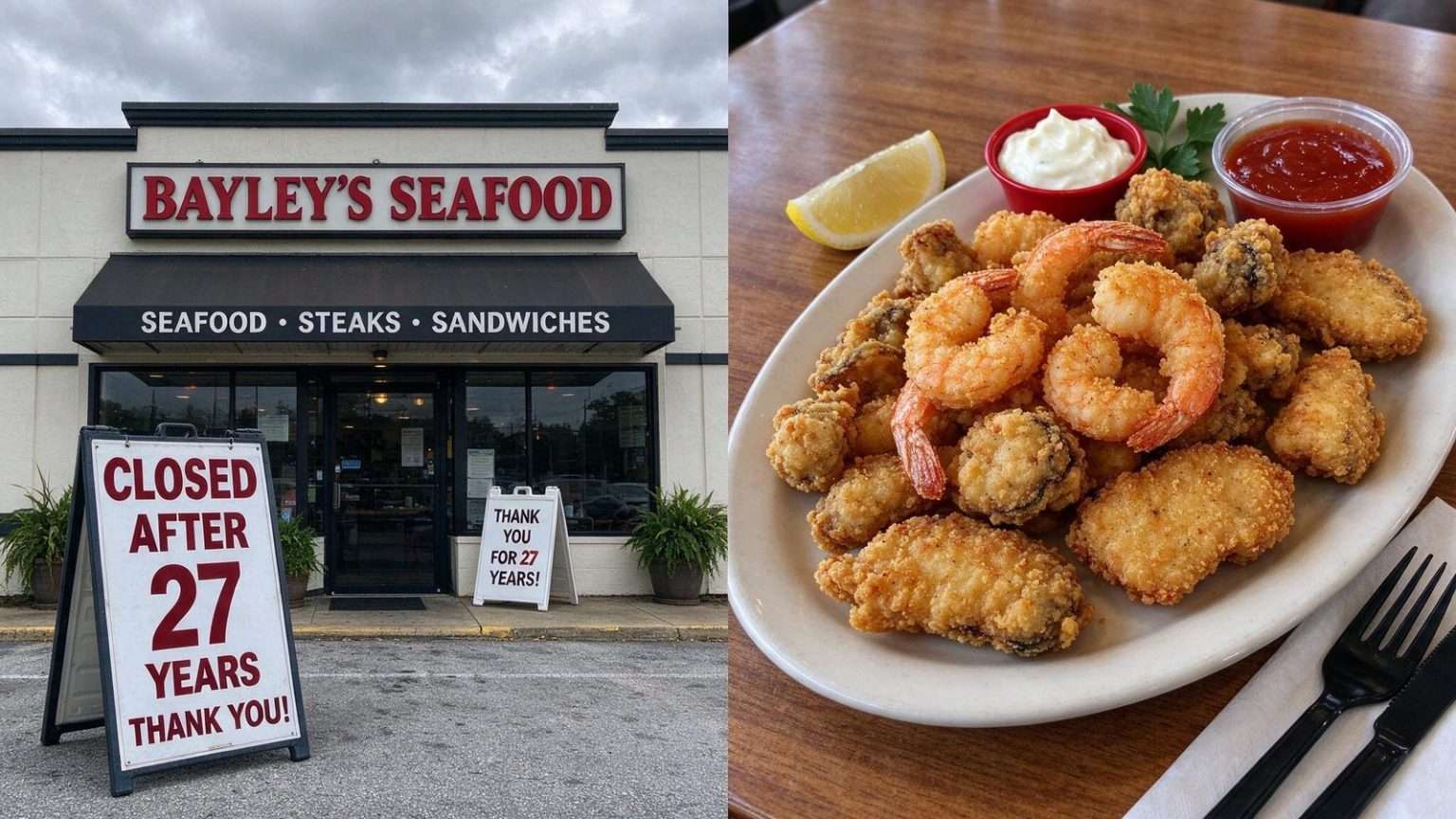 Illustration for the news story: Bayley’s Seafood Closes After 27 Years in Theodore as Farewell Rush Sells Out Final Day