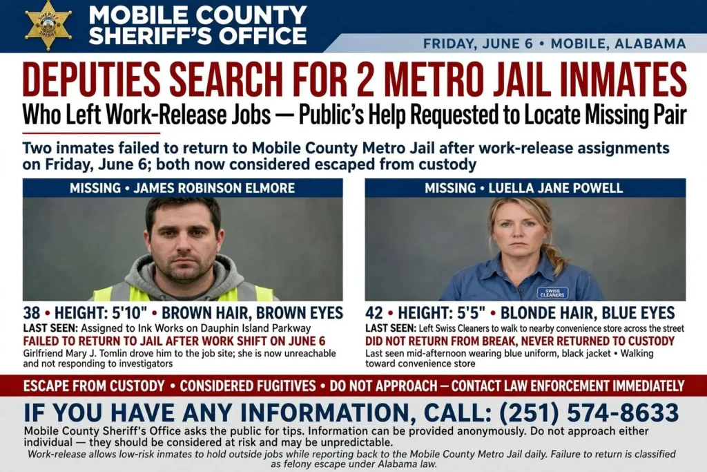 Illustration for the news story: Deputies Search for 2 Metro Jail Inmates Who Left Work-Release Jobs