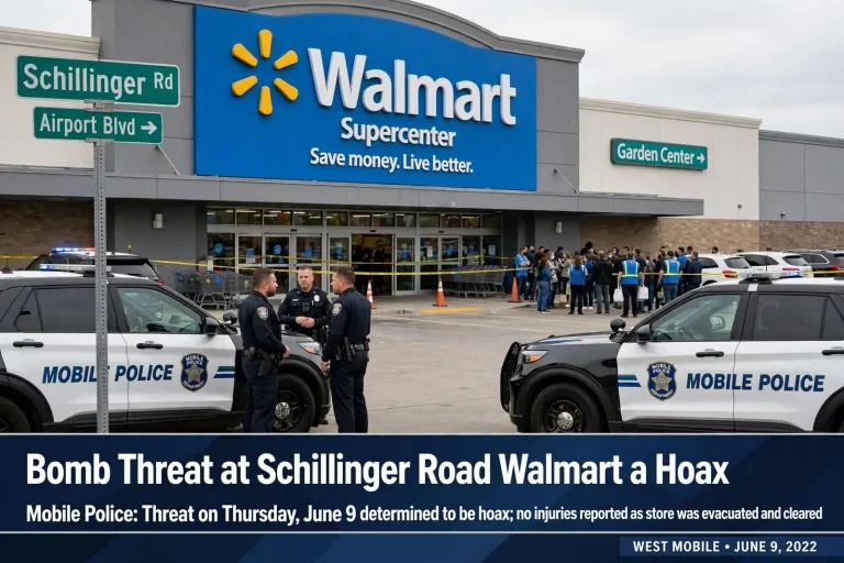 Illustration for the news story: Mobile Police: Bomb Threat at Schillinger Road Walmart a Hoax