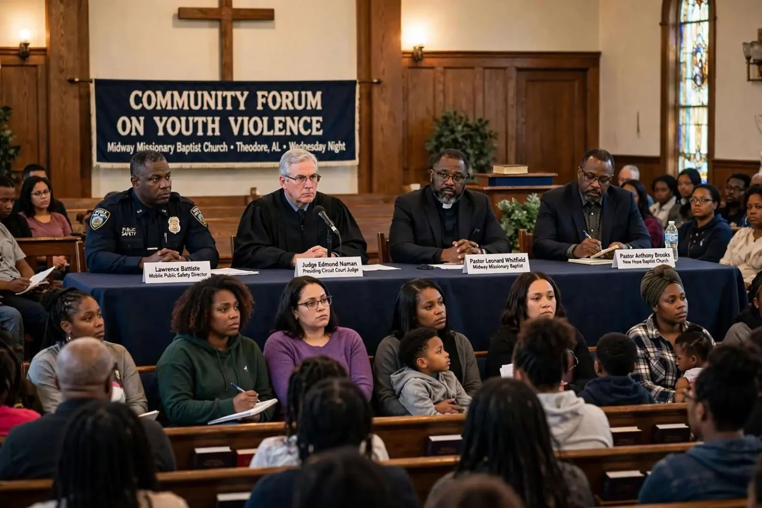 Illustration for the news story: Theodore Church and City Officials Host Community Meeting on Youth Violence