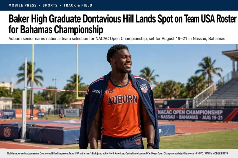 Illustration for the news story: Baker High Graduate Dontavious Hill Lands Spot on Team USA Roster for Bahamas Championship