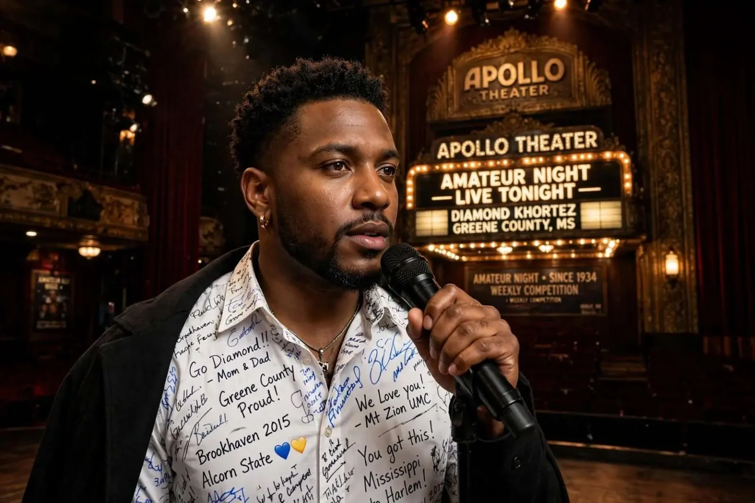 Illustration for the news story: Greene County Native Diamond Walley Takes the Stage at New York’s Apollo Theater