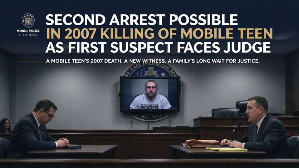Illustration for the news story: Second Arrest Possible in 2007 Killing of Mobile Teen as First Suspect Faces Judge