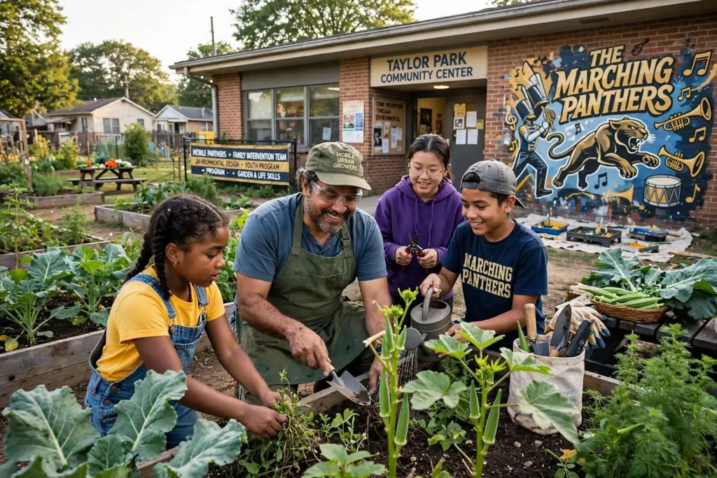 Illustration for the news story: Gardening and Life Skills: Mobile Partners Launch Youth Program at Taylor Park