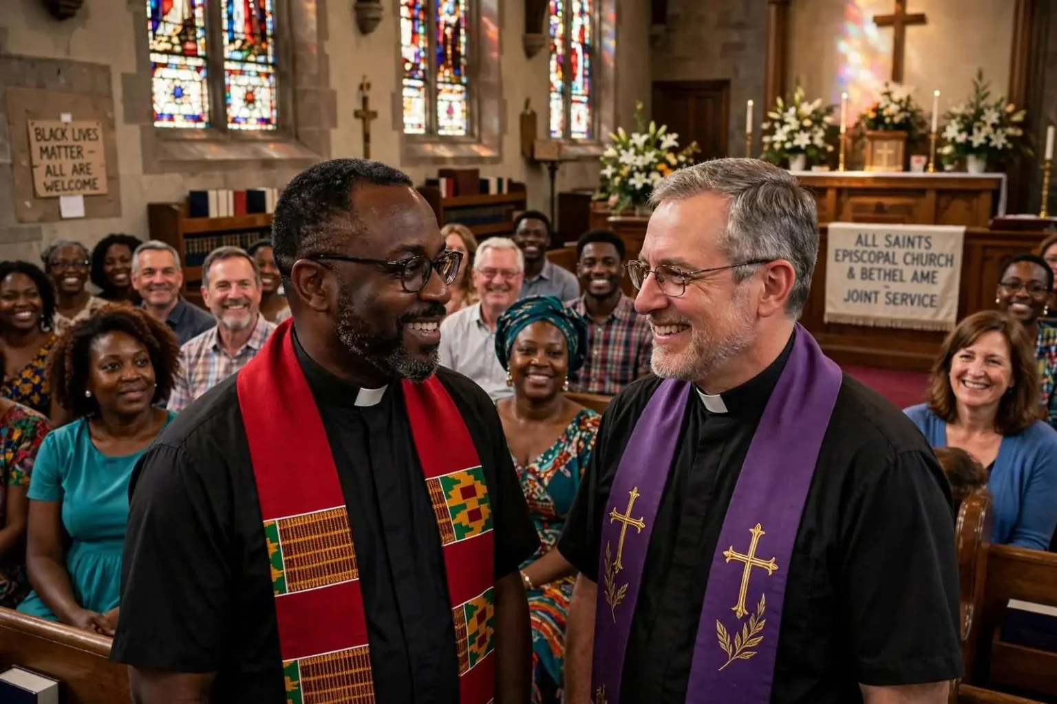 Illustration for the news story: Two Mobile Churches, One Congregation: How a Shared Service Is Bridging the Racial Divide