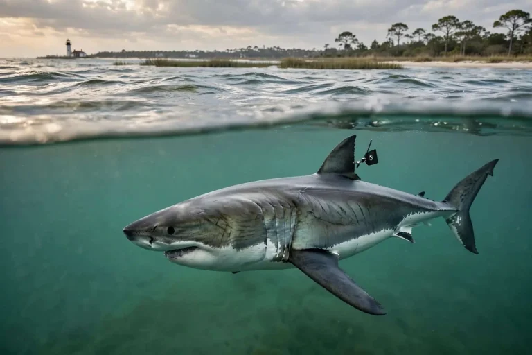 Illustration for the news story: Great White Sharks: Rare Visitors to Gulf Coast Waters
