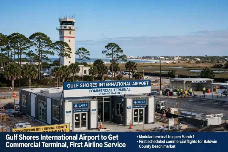 Illustration for the news story: Gulf Shores International Airport to Get Commercial Terminal, First Airline Service