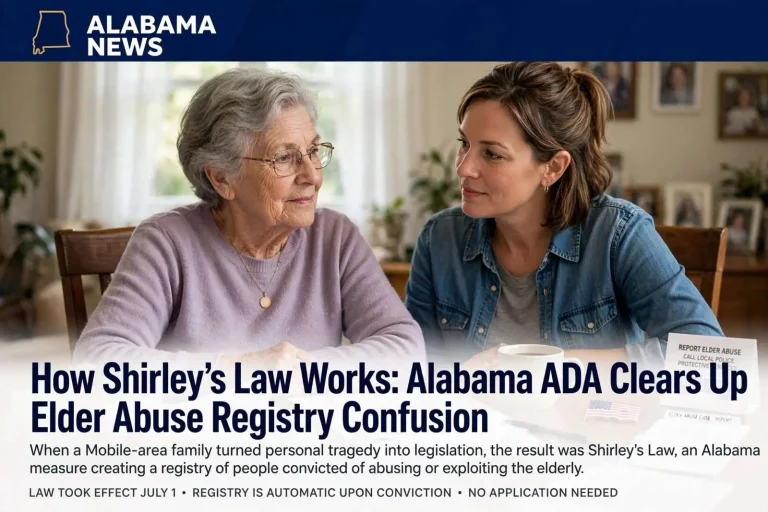 Illustration for the news story: How Shirley’s Law Works: Alabama ADA Clears Up Elder Abuse Registry Confusion