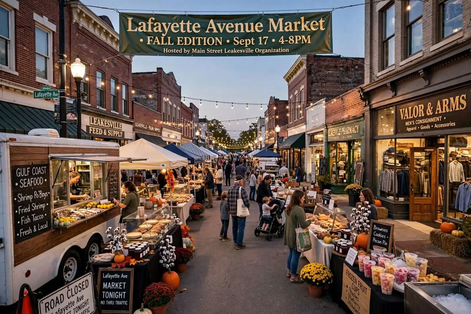 Illustration for the news story: Leakesville’s Lafayette Avenue Market Returns for the Fall Season