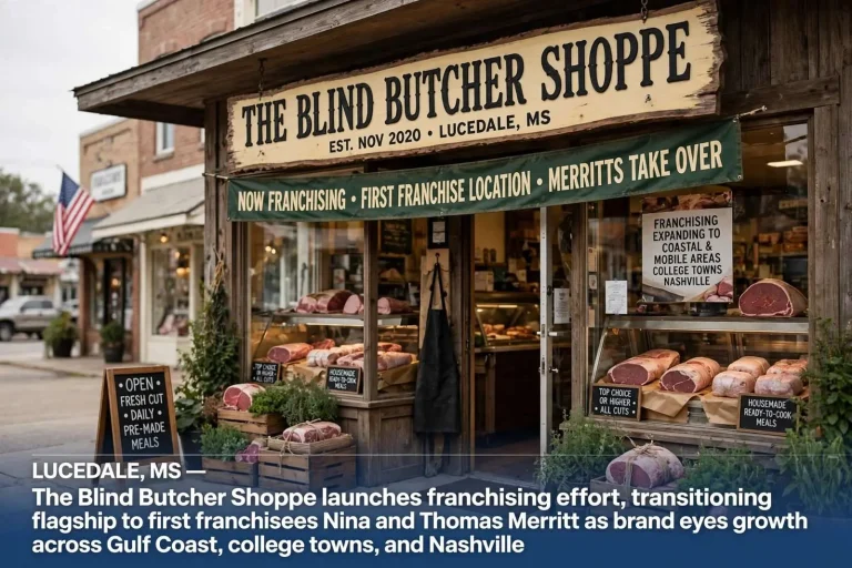 Illustration for the news story: Lucedale butcher shop branches out into franchising