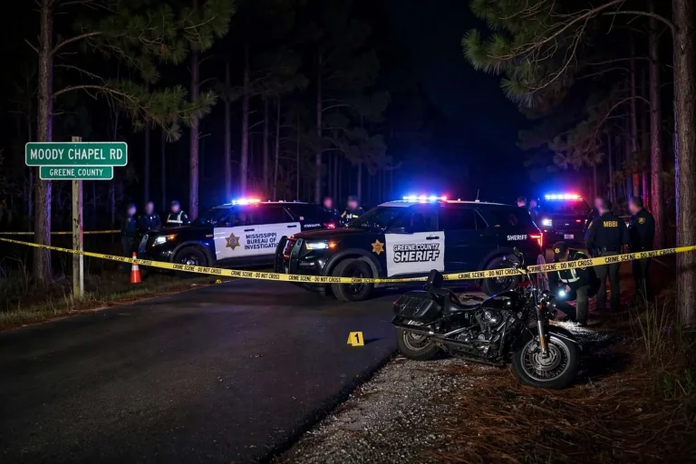 Illustration for the news story: Lucedale man found dead on Greene County road; gunshot wounds suspected