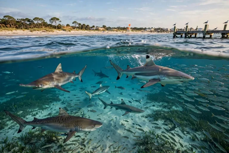 Illustration for the news story: Meet the Sharks That Swim Along the Gulf Coast