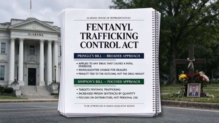 Illustration for the news story: Mobile-Area Lawmakers Draft Twin Bills to Crack Down on Fentanyl Distribution