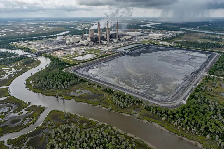 Illustration for the news story: Mobile Baykeeper, SELC sue Alabama Power over Plant Barry coal ash