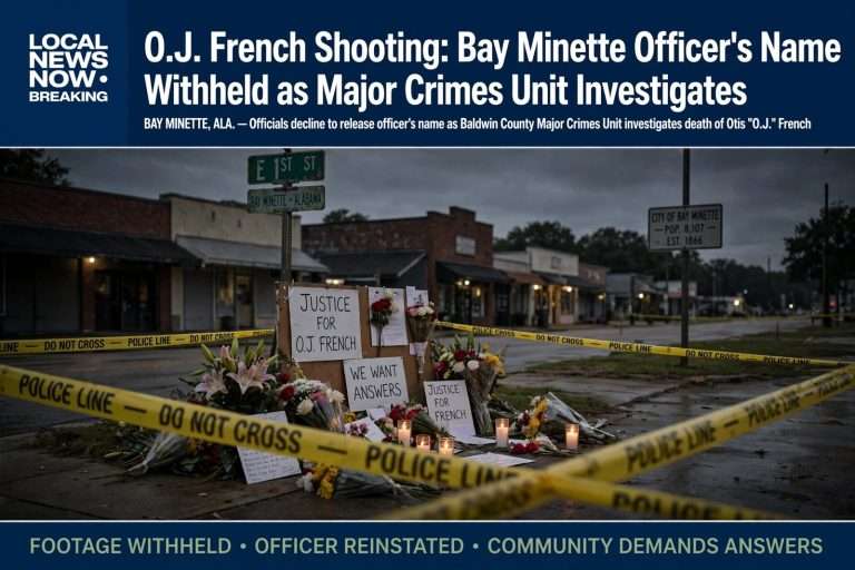 Illustration for the news story: O.J. French Shooting: Bay Minette Officer’s Name Withheld as Major Crimes Unit Investigates
