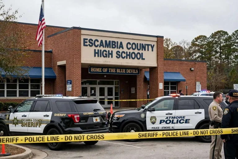 Illustration for the news story: Student arrested after bringing BB gun to Escambia County High School in Atmore