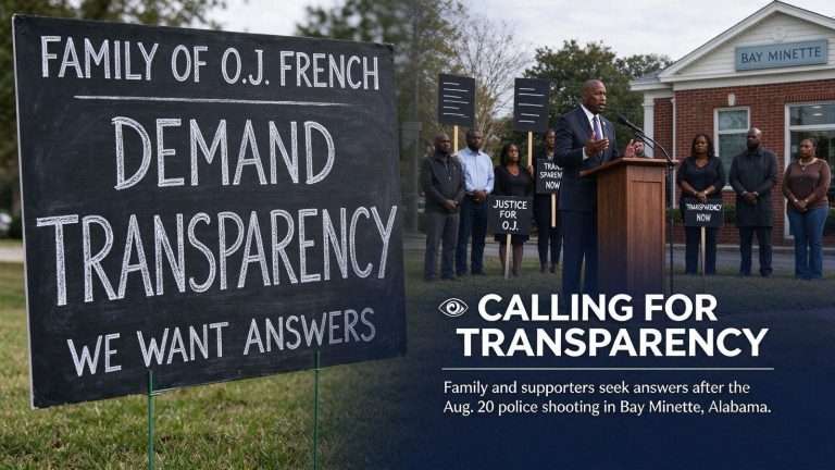 Illustration for the news story: Family of O.J. French Calls for Transparency in Bay Minette Police Shooting Investigation