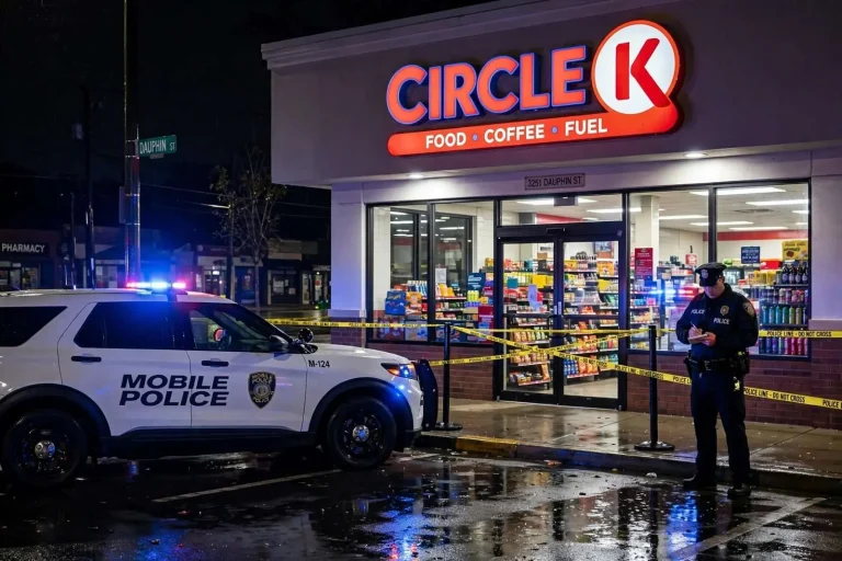 Illustration for the news story: Circle K on Dauphin Street Robbed at Gunpoint; Mobile Police Search for Two Suspects