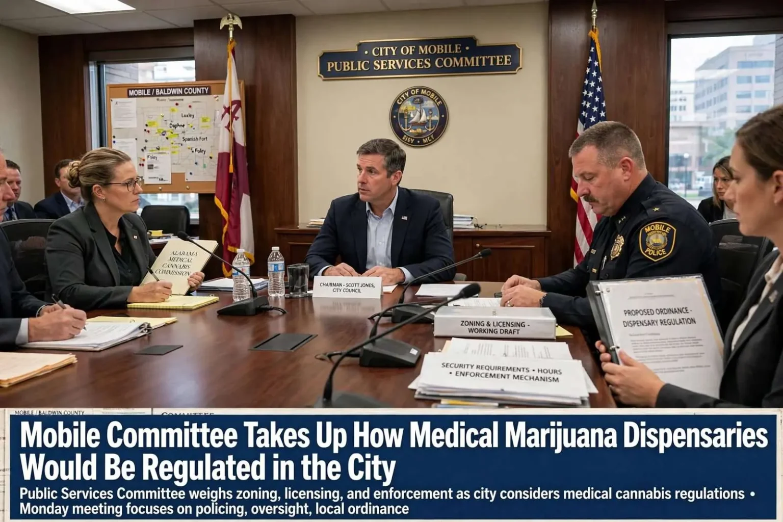Illustration for the news story: Mobile Committee Takes Up How Medical Marijuana Dispensaries Would Be Regulated in the City