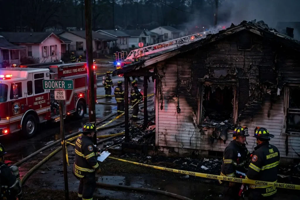 Illustration for the news story: 72-Year-Old Man Dies in Early-Morning Booker Street House Fire in Mobile