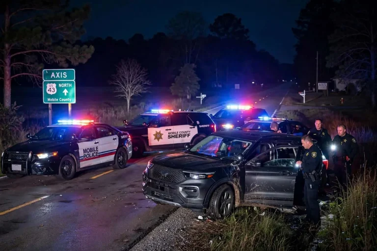 Illustration for the news story: Burglary Suspect Leads Mobile Police on 24-Mile Chase That Ends in Axis