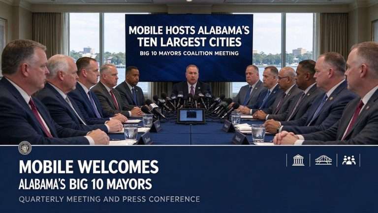 Illustration for the news story: Mobile Hosts Alabama’s Ten Largest Cities as Big 10 Mayors Convene