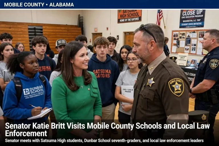 Illustration for the news story: Senator Katie Britt Visits Mobile County Schools and Local Law Enforcement