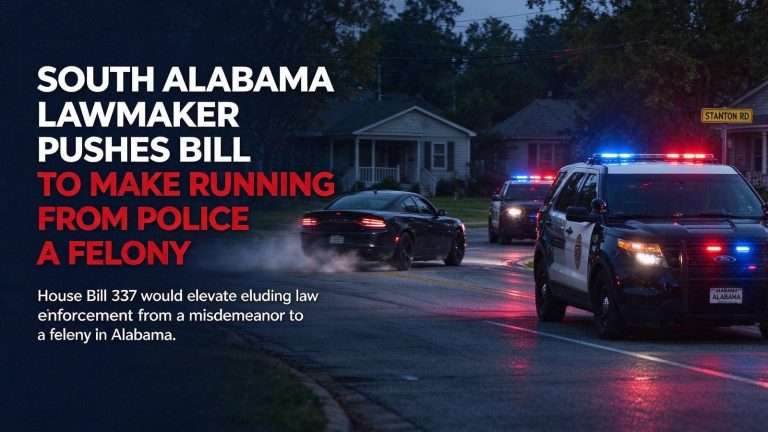 Illustration for the news story: South Alabama Lawmaker Pushes Bill to Make Running From Police a Felony