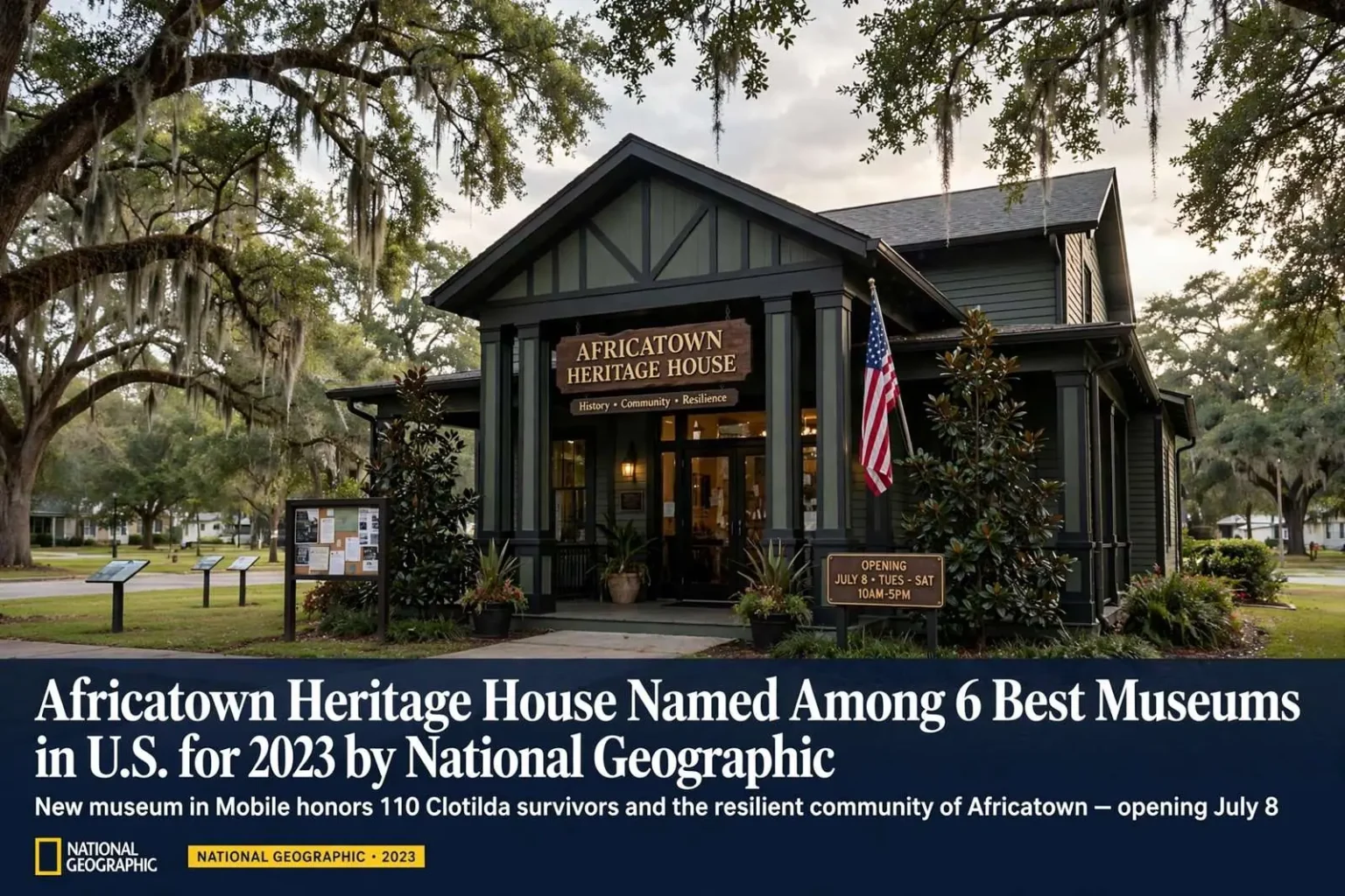 Illustration for the news story: Africatown Heritage House Named Among 6 Best Museums in U.S. for 2023 by National Geographic