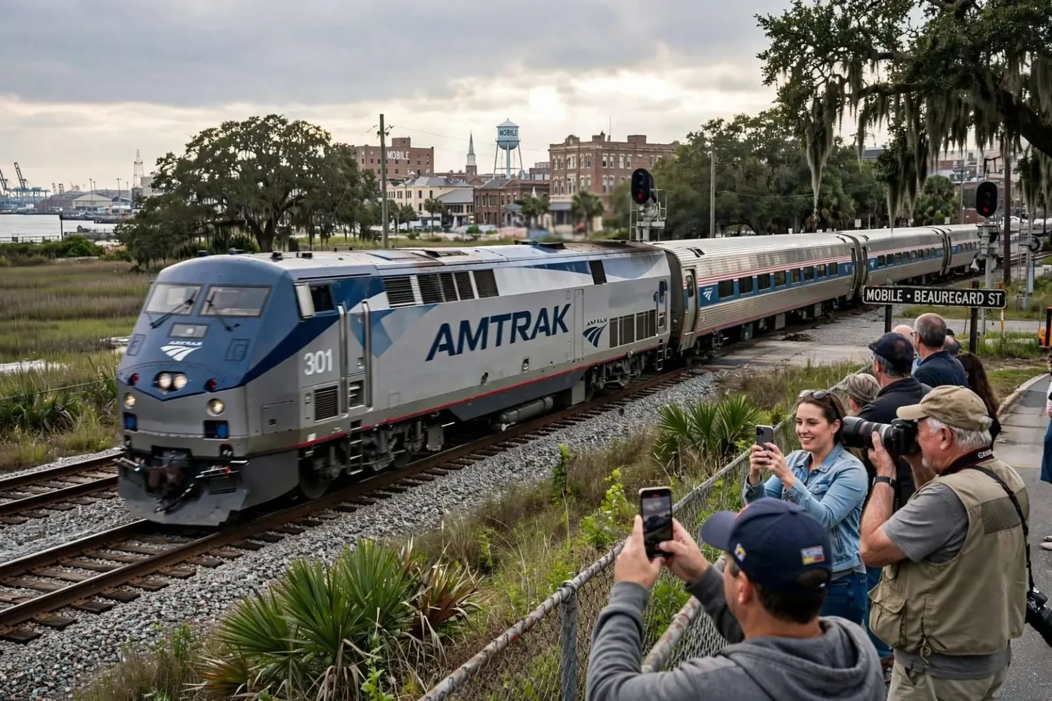 Illustration for the news story: Amtrak Rolls Through Mobile on First New Orleans-to-Mobile Training Run