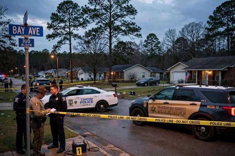 Illustration for the news story: Argument over car battery turns deadly in Chatom, police say