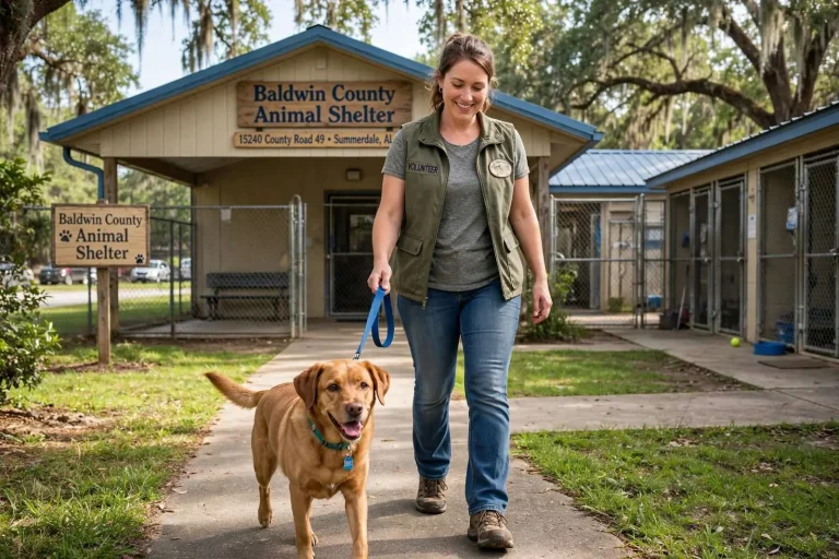 Illustration for the news story: Baldwin County Animal Shelter Seeks Volunteers to Walk and Socialize Dogs