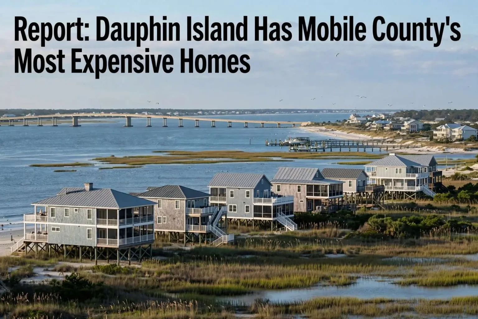 Illustration for the news story: Report: Dauphin Island Has Mobile County’s Most Expensive Homes