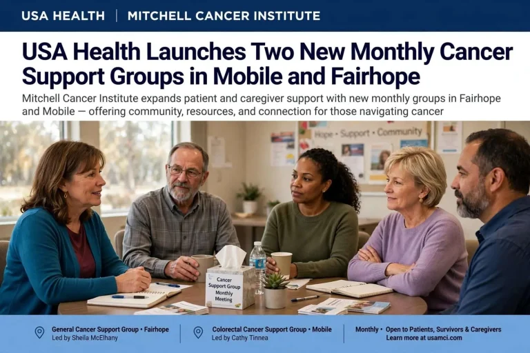 Illustration for the news story: USA Health Launches Two New Monthly Cancer Support Groups in Mobile and Fairhope