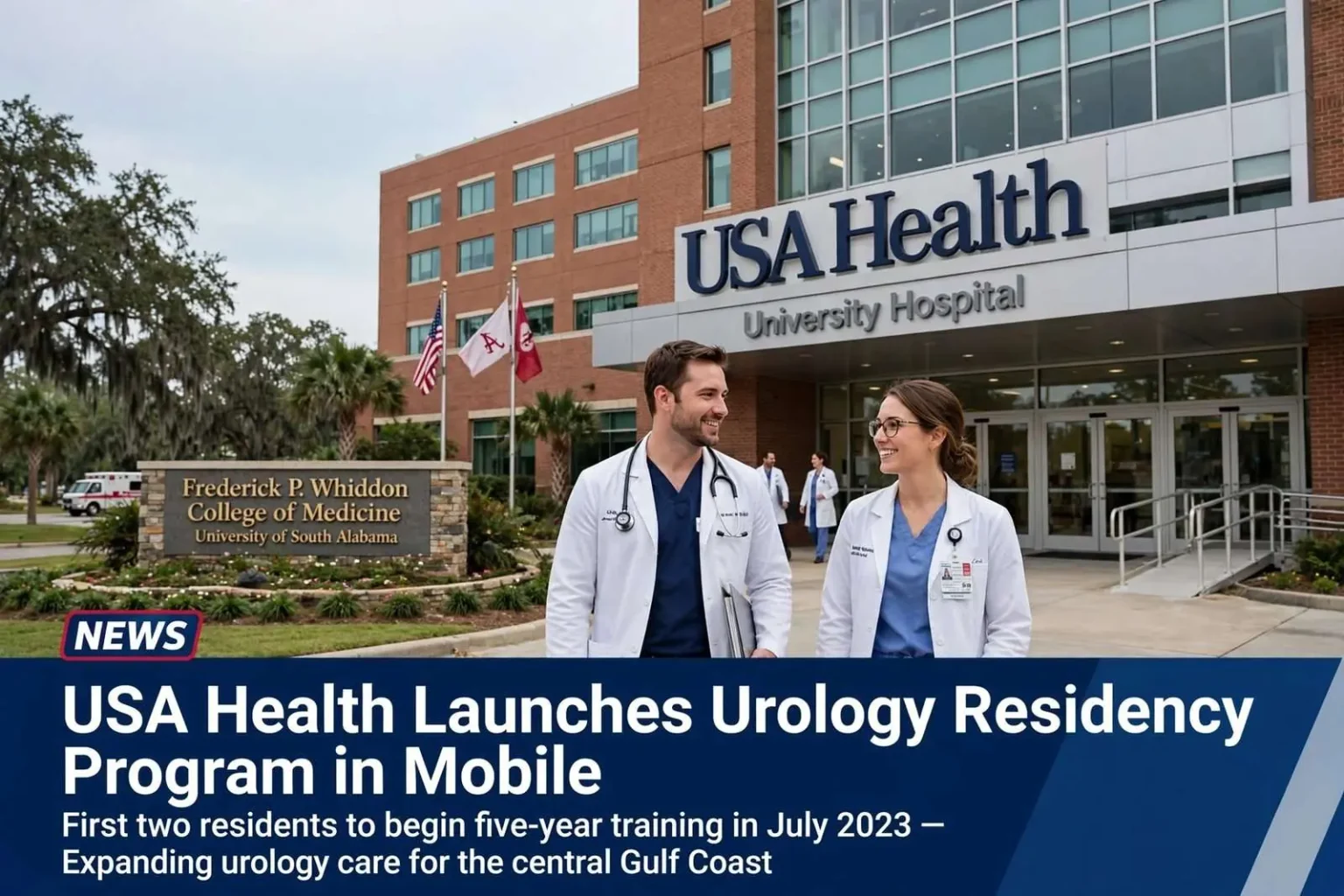 Illustration for the news story: USA Health launches urology residency program in Mobile