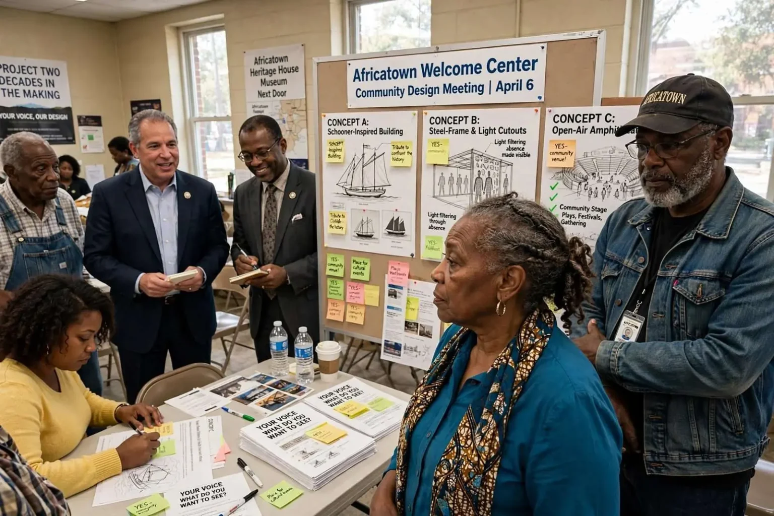 Illustration for the news story: Mobile Aims to Break Ground on Africatown Welcome Center as Residents Shape the Design