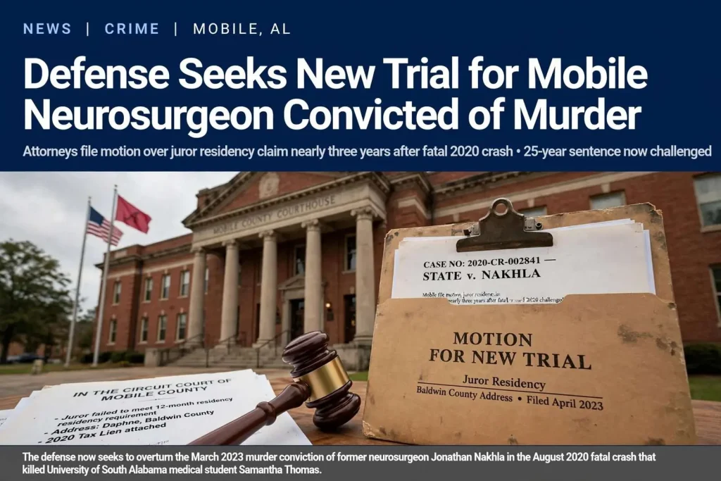 Illustration for the news story: Defense Seeks New Trial for Mobile Neurosurgeon Convicted of Murder