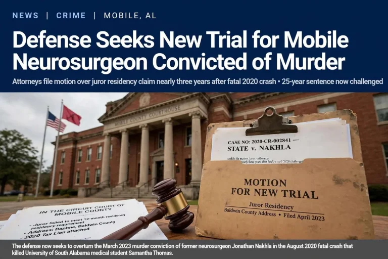 Illustration for the news story: Defense Seeks New Trial for Mobile Neurosurgeon Convicted of Murder
