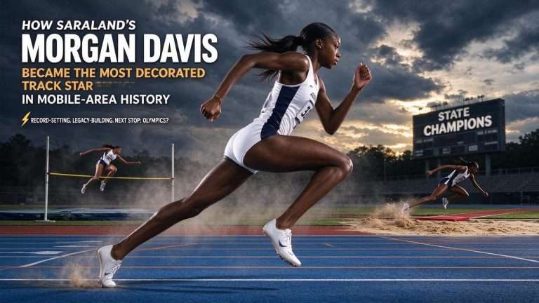 Illustration for the news story: How Saraland’s Morgan Davis Became the Most Decorated Track Star in Mobile-Area History