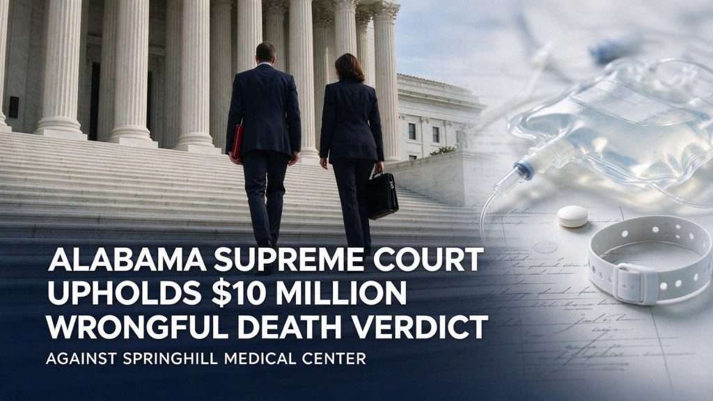 Illustration for the news story: Alabama Supreme Court Upholds $10 Million Wrongful Death Verdict Against Springhill Medical Center