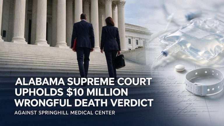 Illustration for the news story: Alabama Supreme Court Upholds $10 Million Wrongful Death Verdict Against Springhill Medical Center