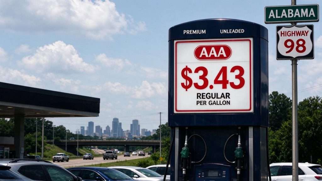 Illustration for the news story: Summer Heat Is Pushing Alabama Gas Prices Higher, AAA Says