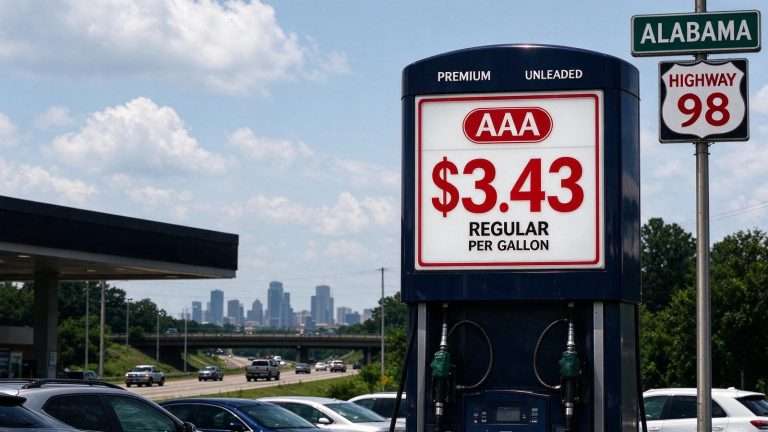 Illustration for the news story: Summer Heat Is Pushing Alabama Gas Prices Higher, AAA Says
