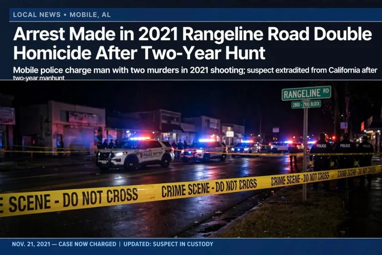 Illustration for the news story: Arrest Made in 2021 Rangeline Road Double Homicide After Two-Year Hunt